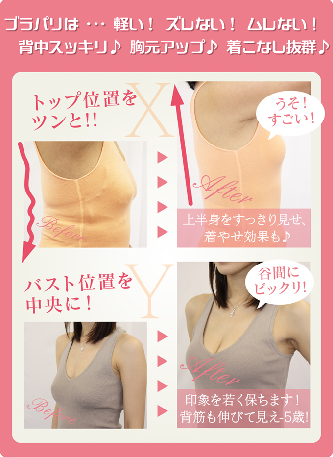 シリコンブラ「ラブラパリ」･･･軽い、ズレない、ムレない、背中スッキリ、胸元アップ、着こなし抜群